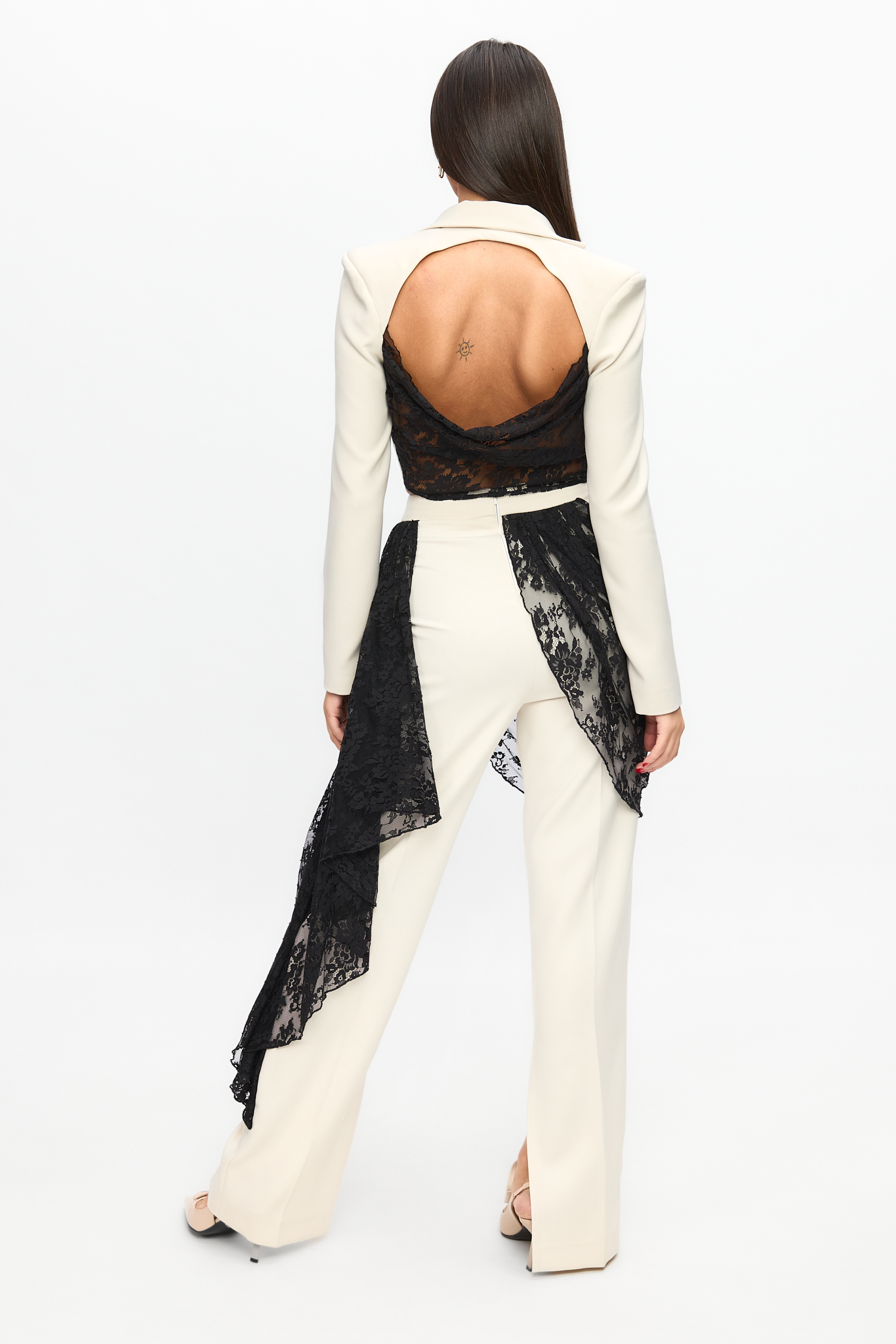 Lace Contrast Suit - imagine 2